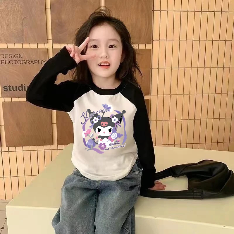 女童超萌可爱秋季纯棉长袖T恤网红时髦卡通动漫洋气打底衫儿童装