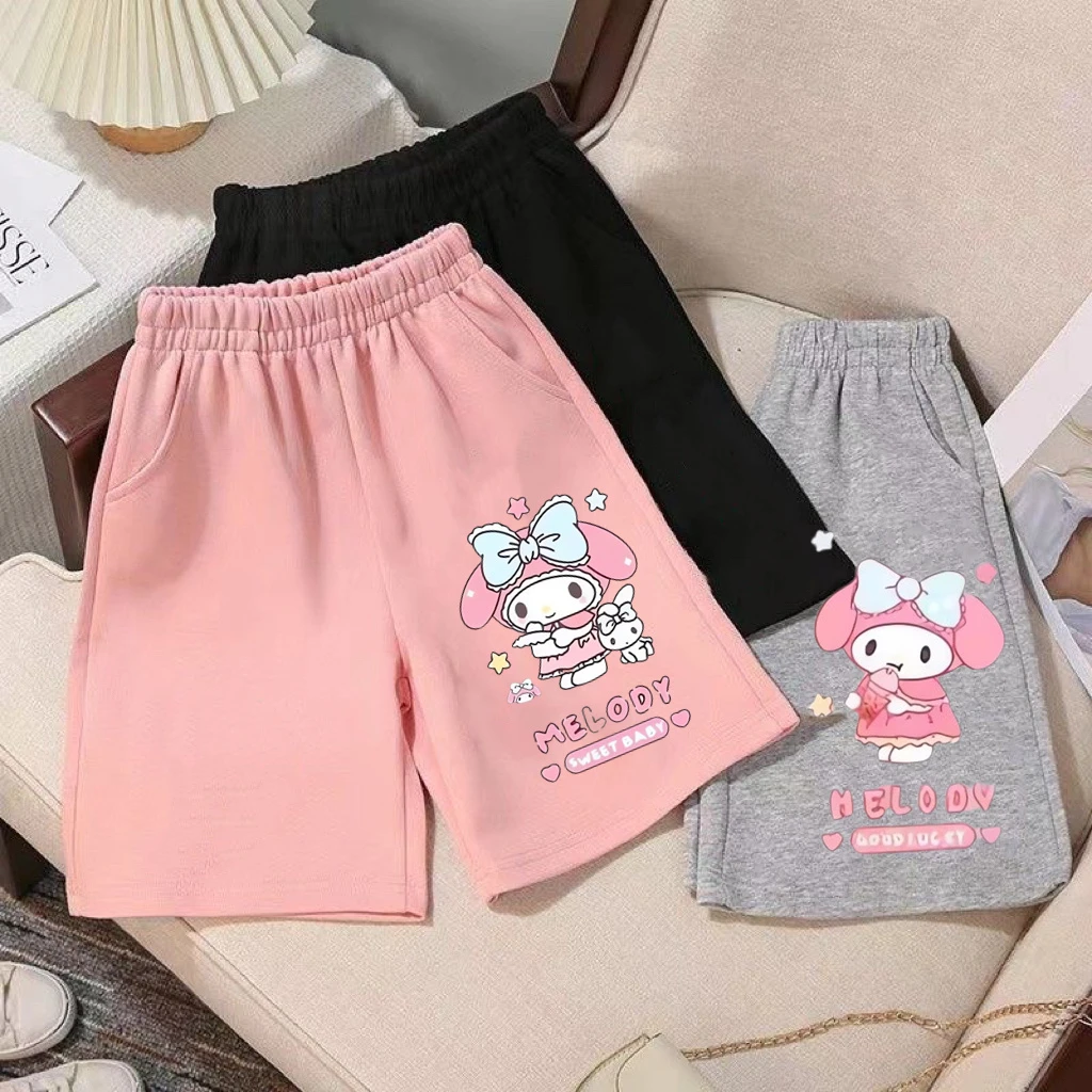 夏季美乐蒂薄款五分裤女童宽松外穿裤子洋气女孩中大童短裤可爱