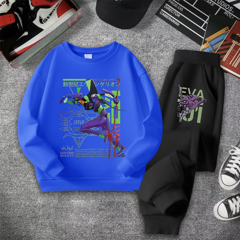 EVA联名卫衣卫裤中大童新世纪福音战士动漫上衣初号机套装男童潮8