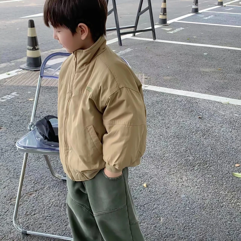甜妈家童装 儿童秋冬新款洋气加厚外套男童韩版棉服立领保暖