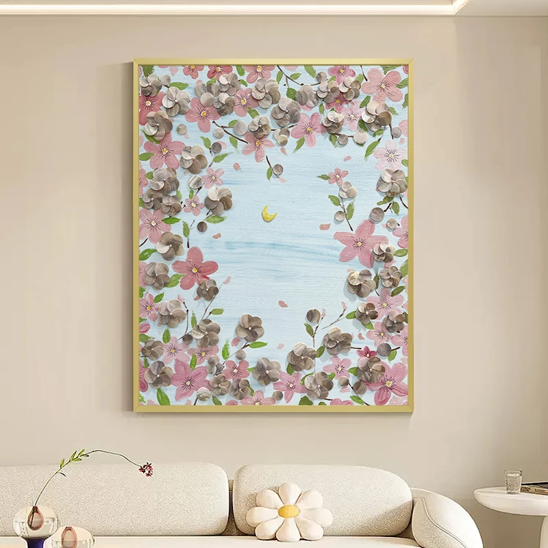五折清仓贝壳立体装饰画高级感创意浪漫樱花艺术壁画客厅餐厅挂画