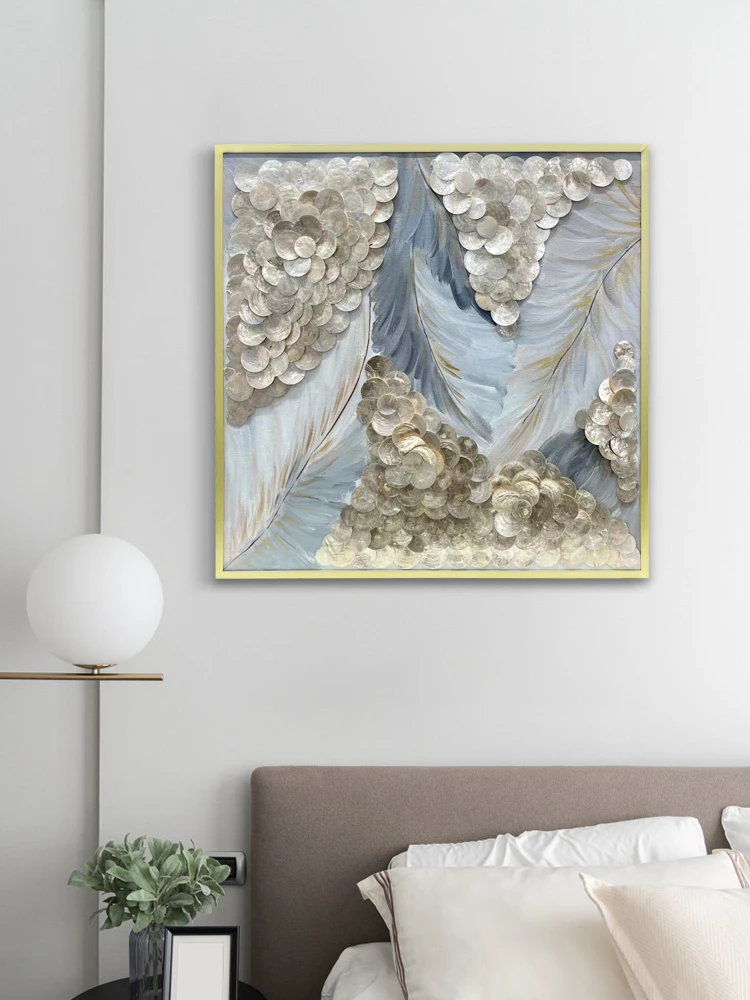 轻奢飞羽原创客厅沙发背景墙立体挂画