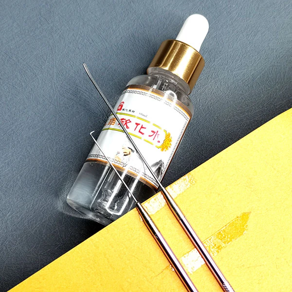 采耳结石套装耳道分泌物 软化水加太空铝钩针+太空铝厚弯耳起紫色