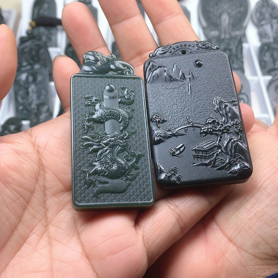【闪购商品】和田玉（青玉）吊坠(不含链)未镶嵌双