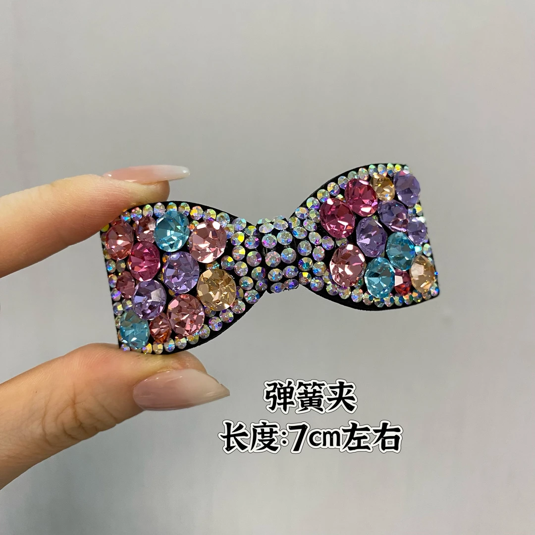 韩国东大门施华洛糖果色弹簧夹