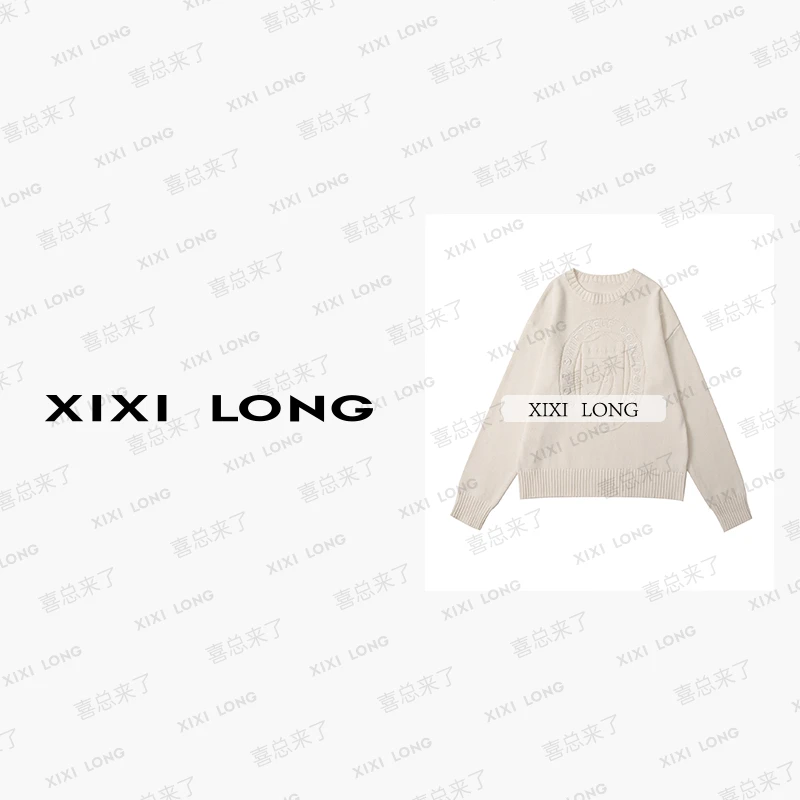 大喜【低调光芒】韩系慵懒风图案印花设计针织毛衣 DX243798