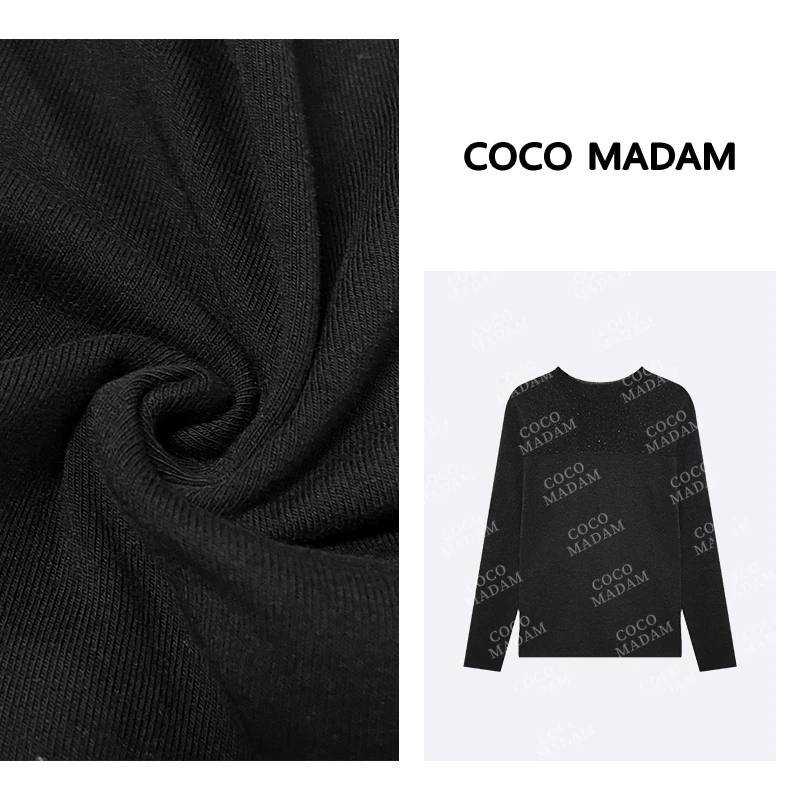 NIUNIU · Niu-368 精细羊毛羊绒混纺气质重工烫钻毛衣