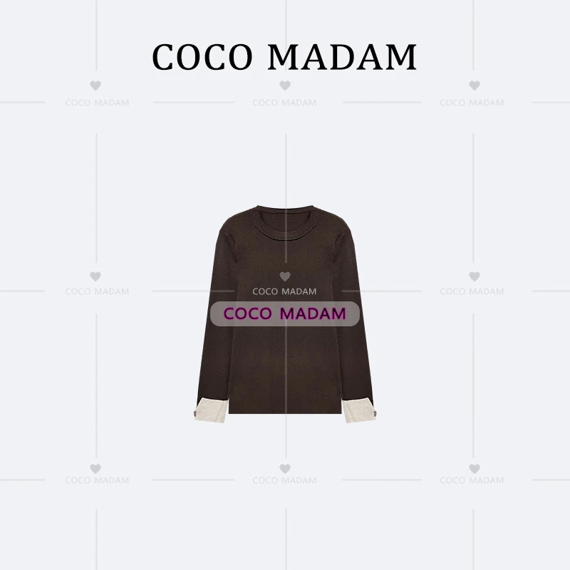 NIUNIU · Mao-823 秋冬时尚简约百搭拼接打底毛衣