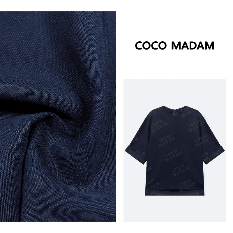 NIUNIU · Mao-125 夏季新款圆领短袖时尚纯色宽松舒适衬衫