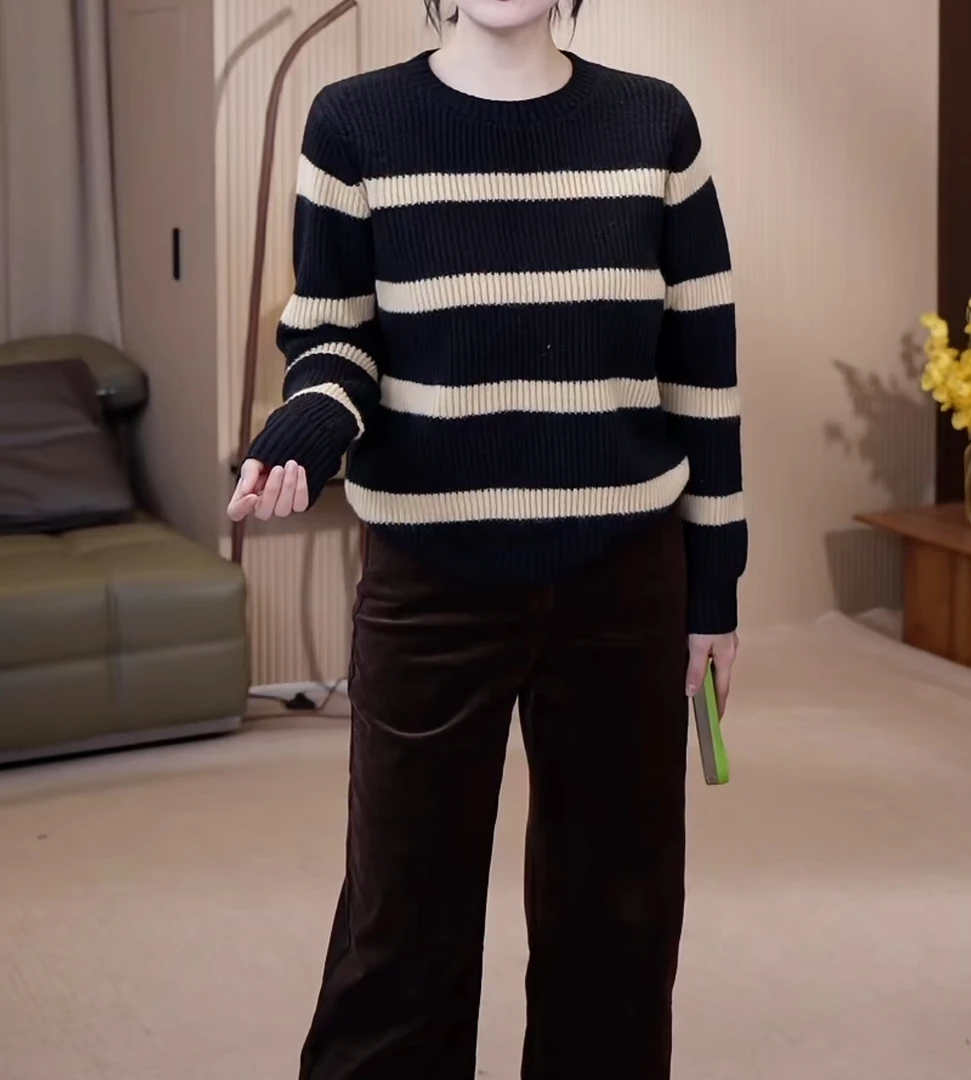 NIUNIU · Mao-785 秋季时尚休闲宽松百搭条纹毛衣