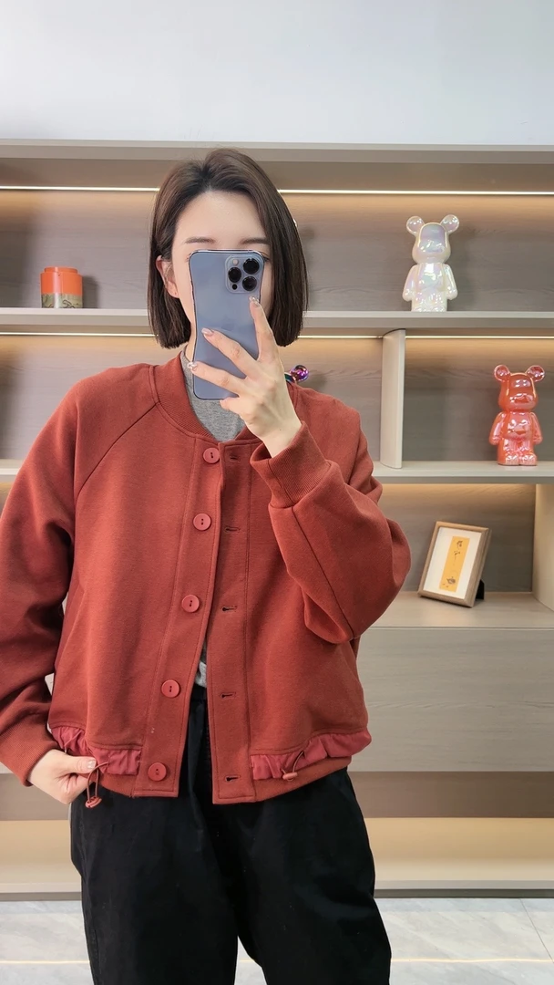 11889春季新款时尚休闲气质宽松百搭纯色欧版单排扣短外套