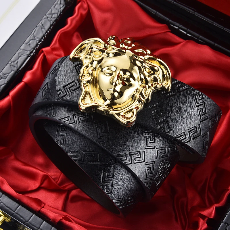 美杜莎皮带男士真皮商务美人头个性腰带爆款时尚牛仔裤带青年百搭