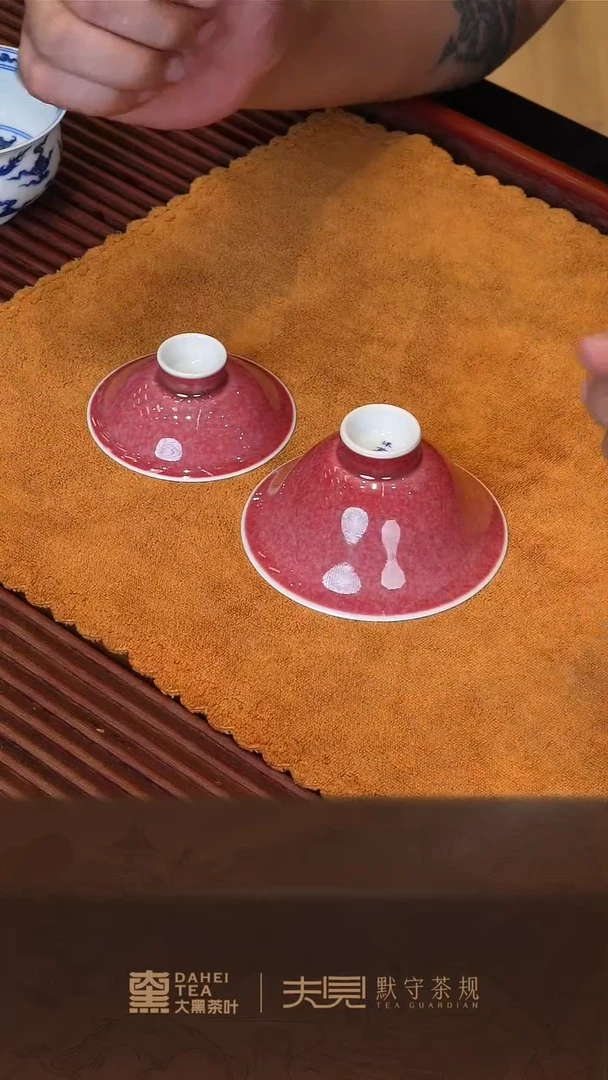【闪购商品】豇豆红箬笠盖碗-沐茗窑3332333