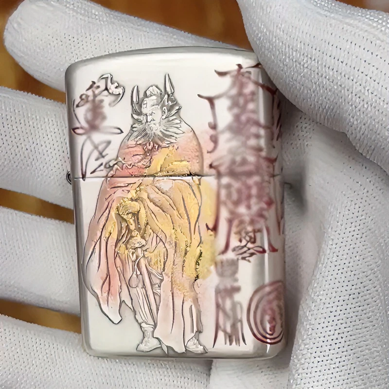 ZIPPO打火机DIY正版鬼王重工纯银钟馗经典防风火机礼物DY9918GD