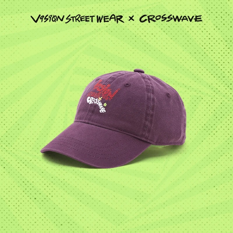 VISION×CROSSWAVE联名限定做旧水洗软顶棒球帽鸭舌帽新年