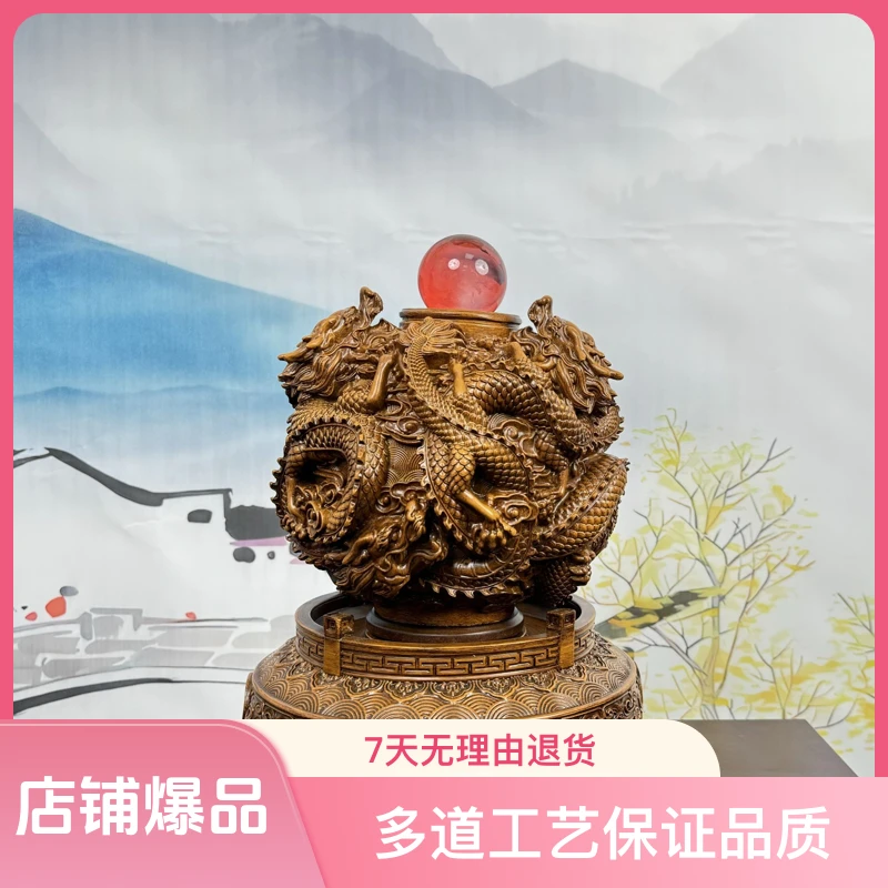 时来运转九龙鼎（LYY）长27cm高40cm办公室摆件公司开业商务礼品