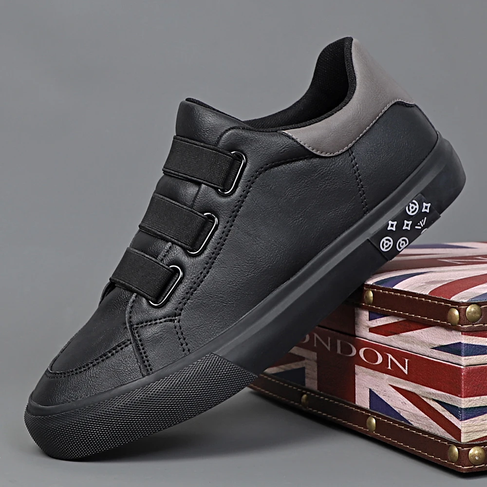 秋季新款男士休闲一脚蹬皮鞋 低帮软底时尚男鞋 百搭潮鞋#24090