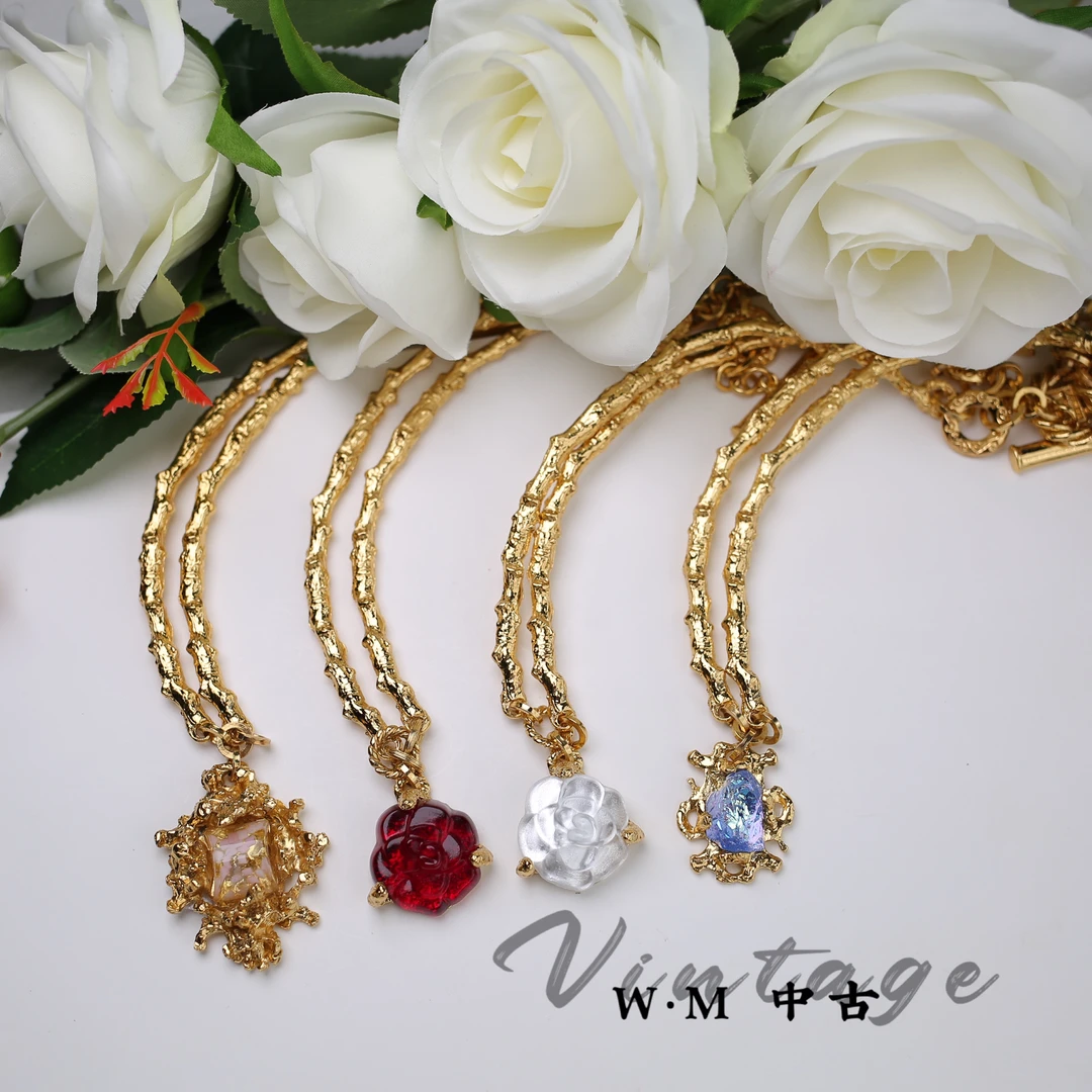 铜合金项链 W·M中古-Gavilane（法） 琉璃项链(其中一款)