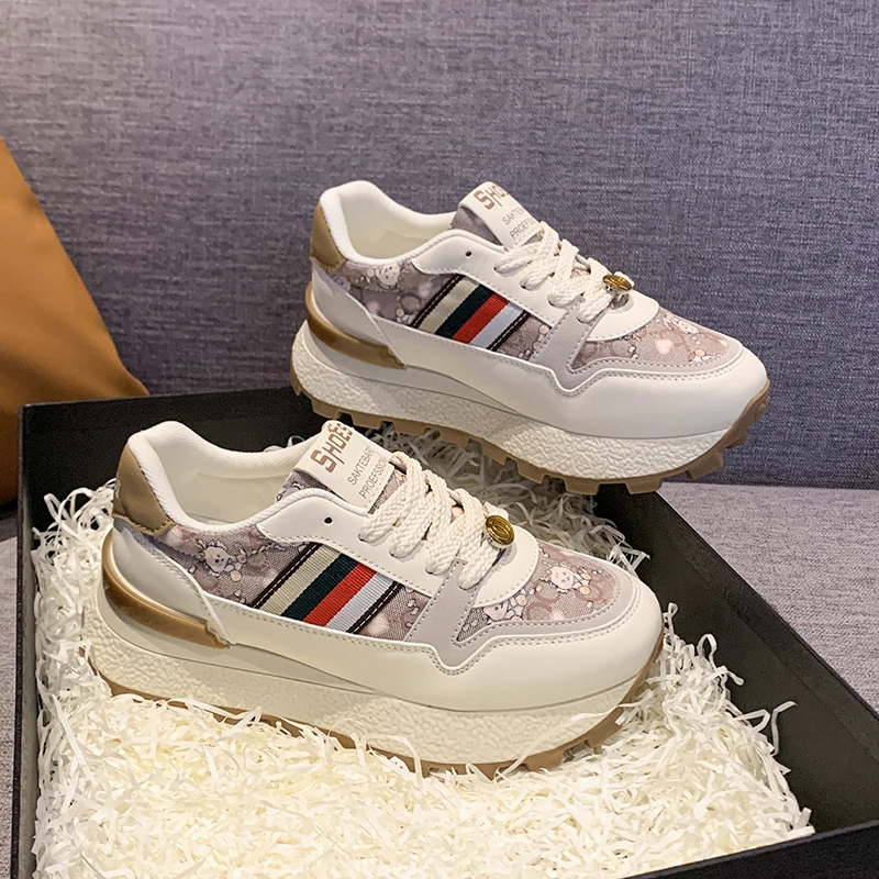 港风运动鞋女厚底街拍透气休闲踩屎感ins潮老爹潮鞋运动阿甘鞋XL