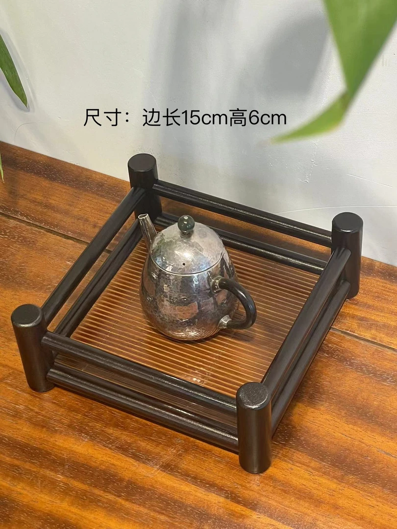 「绿水」深色竹制桌面收纳架茶室装饰花几盆景绿植花台架案几置物架