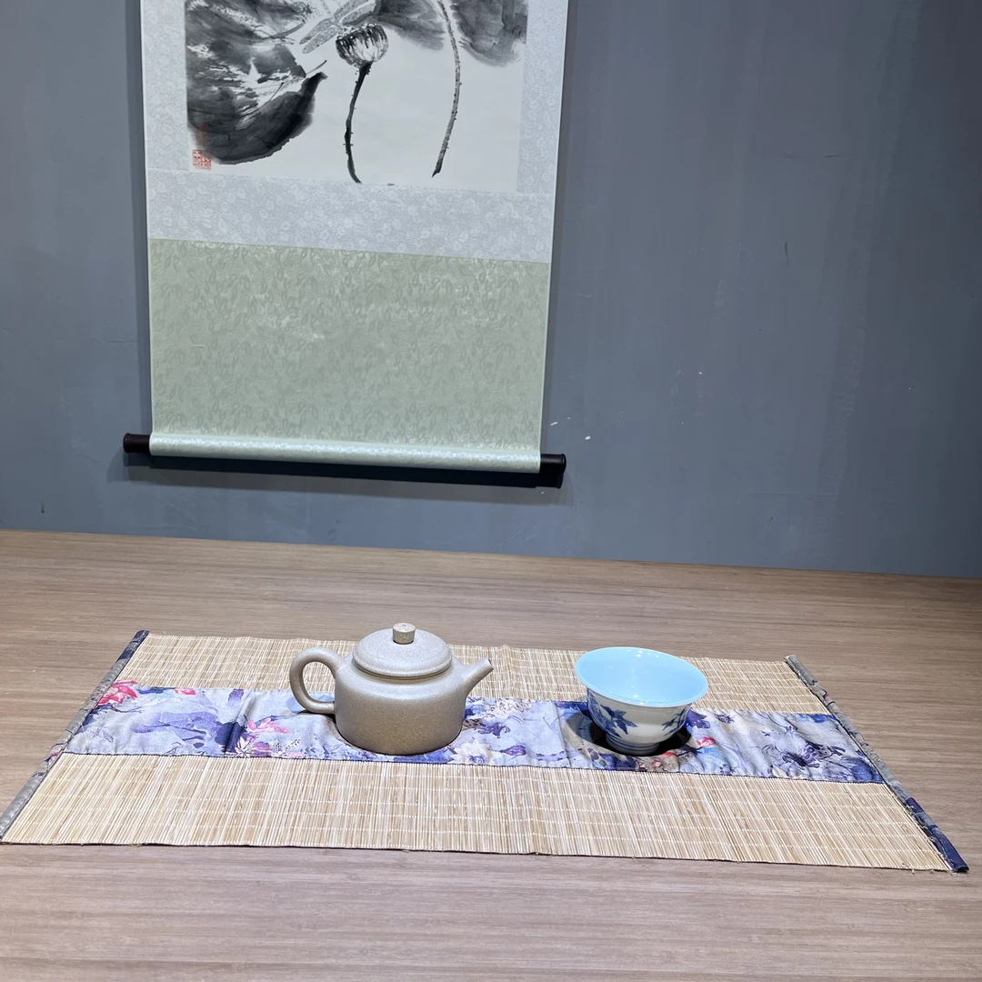 云罗高山楠竹细竹丝速干茶席桌旗茶桌垫子沥水垫国风桌布60-30