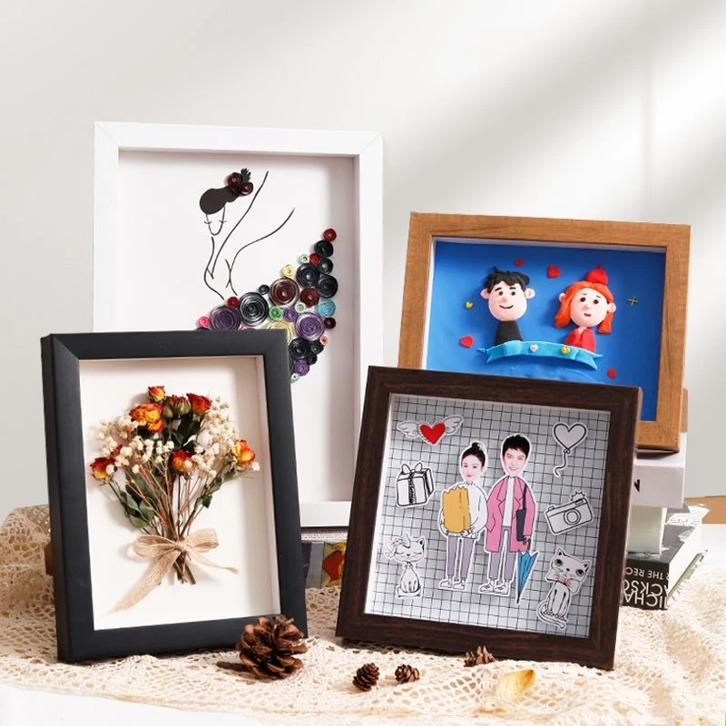 手工创意diy衍纸标本风干花永生花保存中空立体相框粘土软陶画框