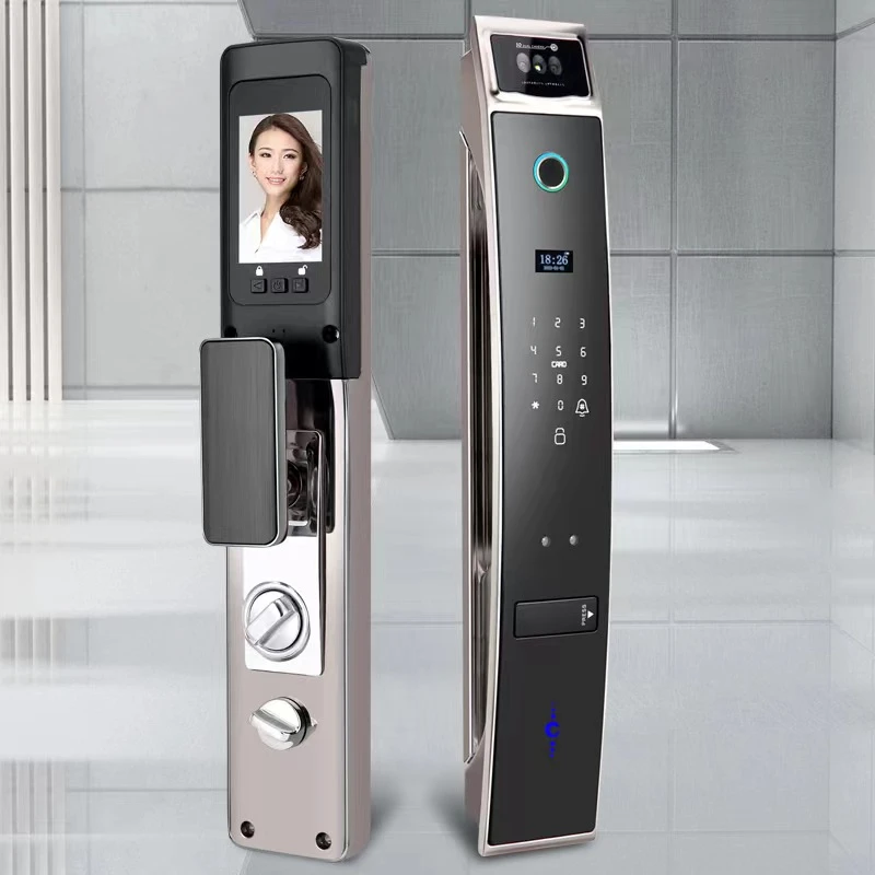 小添全自动智能指纹锁防盗门面板把手3D人脸指纹门锁