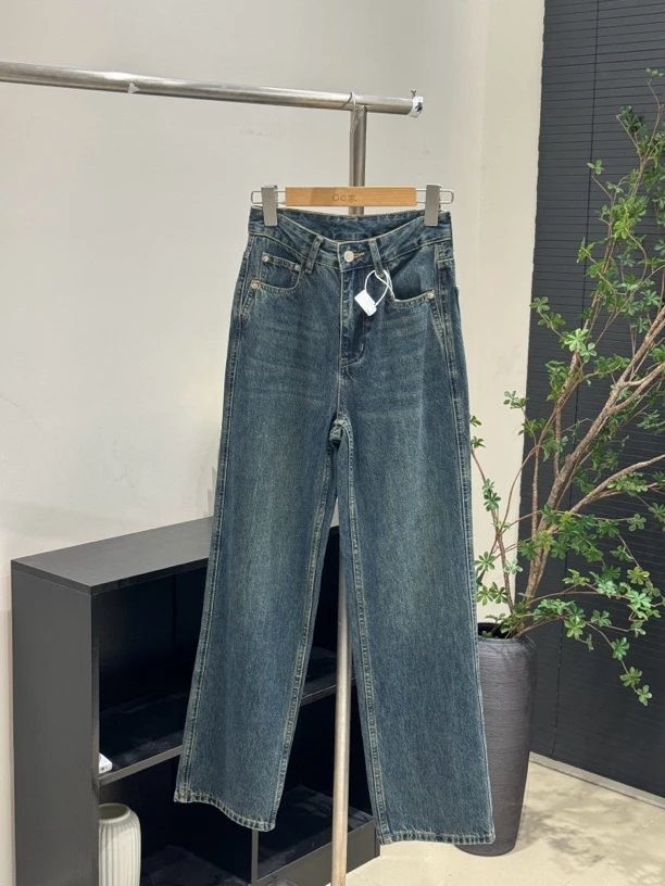 【7788】维颜素 秋款无弹窄版直筒裤复古休闲阔腿