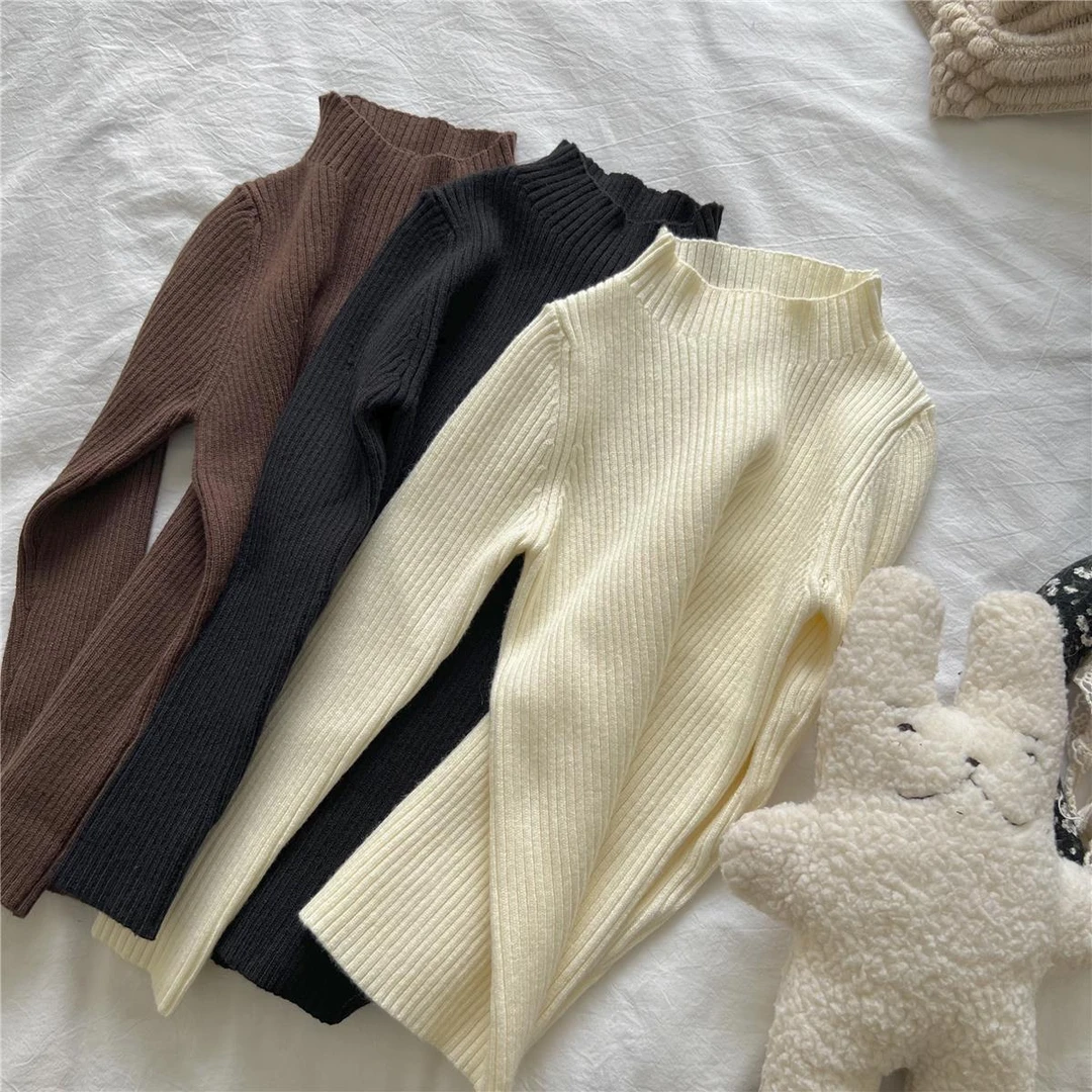 Loving Duck/爱萌鸭男童中领针织毛衣宝宝百搭修身洋气长袖上衣