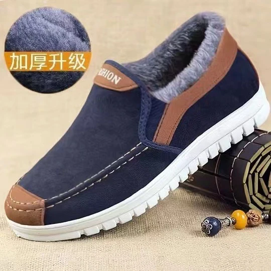 2025男士棉鞋新款冬季加绒加厚老北京布鞋男鞋爸爸中老年保暖防滑