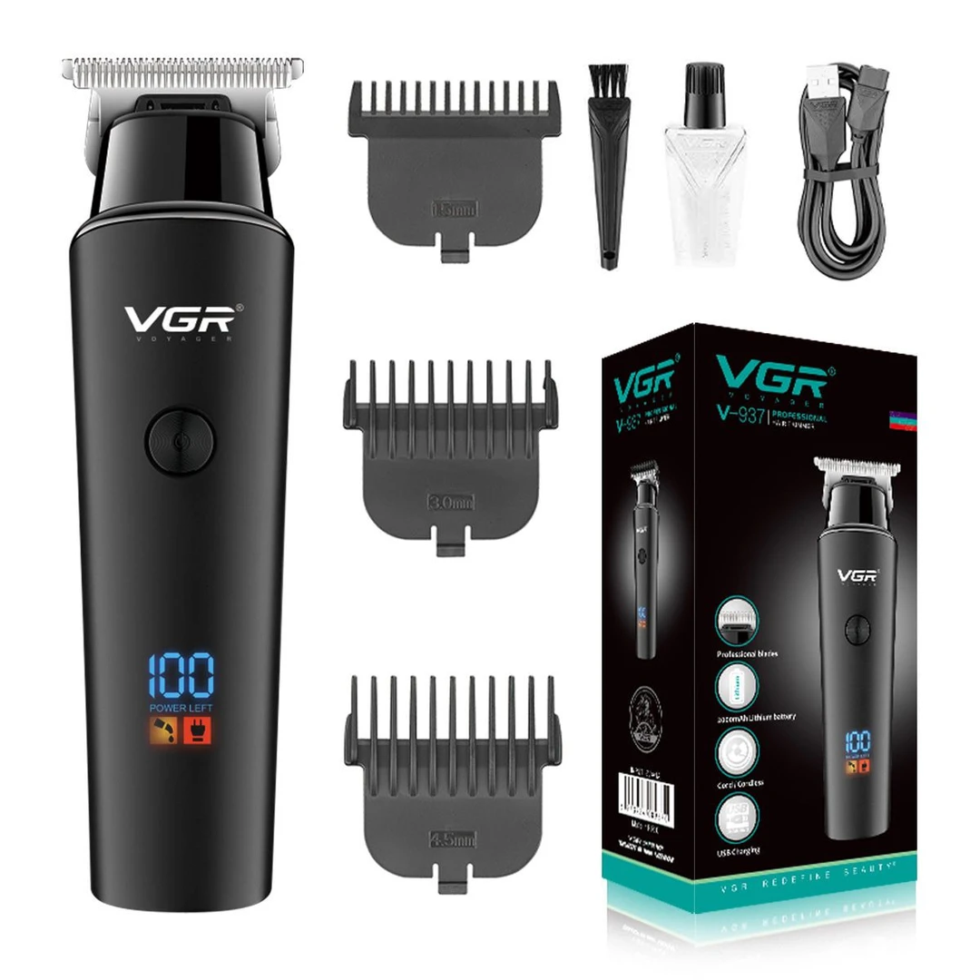 VGR新款8小时续航电动推子液晶理发器发廊专用油头雕刻电推剪V937