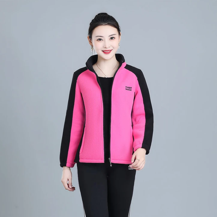 范儿丹斯保暖春秋加厚摇粒绒外套秋冬新款女士立领透气上衣S2503