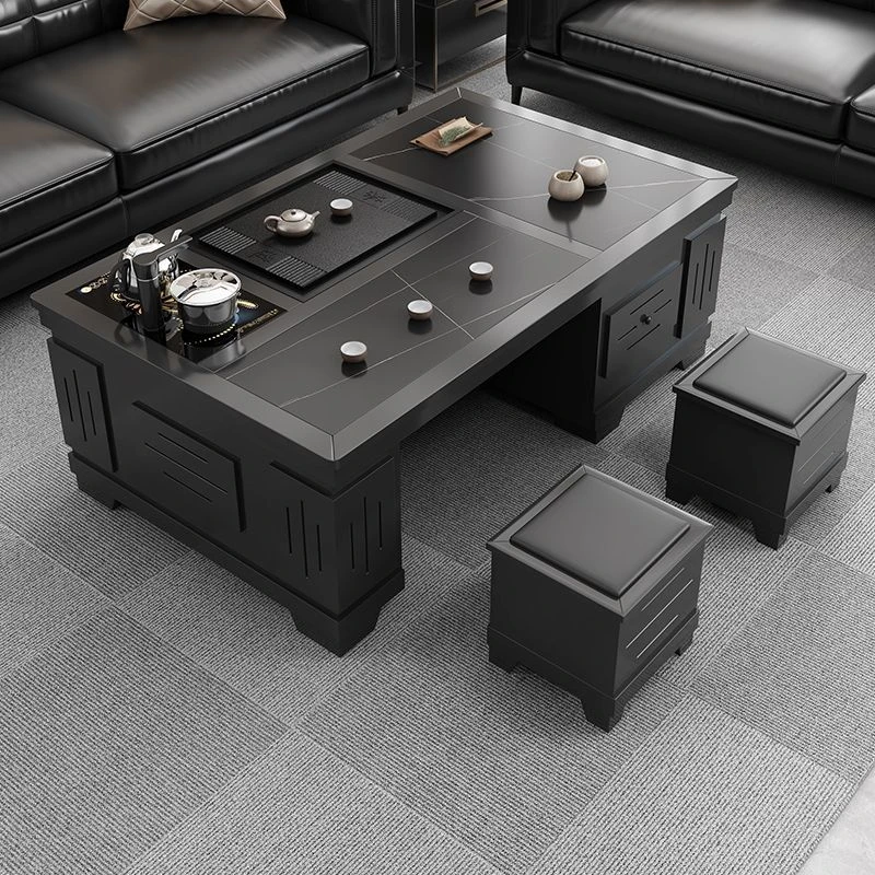 火烧石茶几自动一体机岩板功夫茶几客厅家用喝茶茶几办公室泡茶台