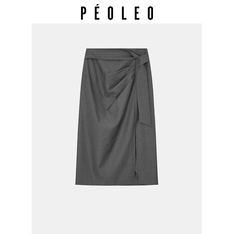 DK4115613半身裙女装显瘦半身裙休闲气质时尚女士夏季开叉黑色