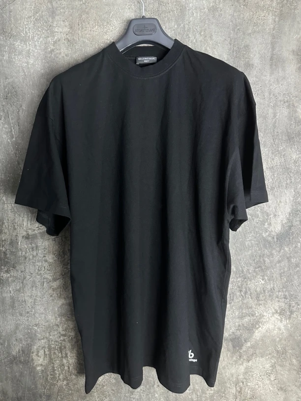 未使用/Balenciaga SportyB逗号刺绣黑色宽松短袖