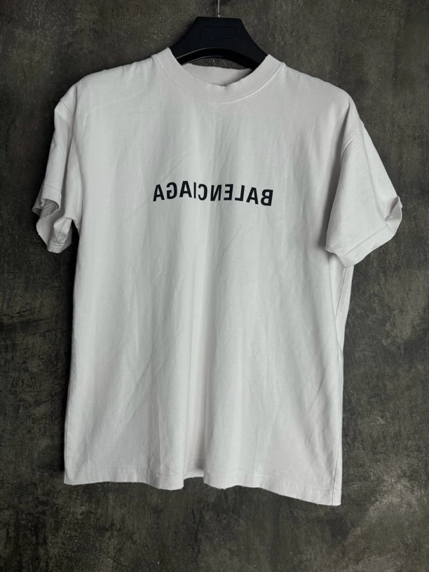 全新未使用/巴黎世家balenciaga白色反转logo 短袖