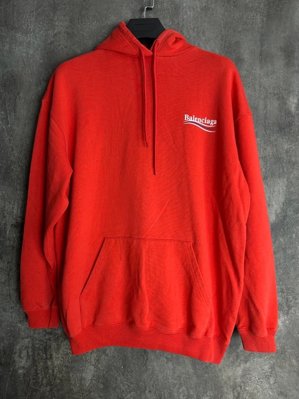 全新未使用/Balenciaga巴黎世家红色可乐帽衫卫衣