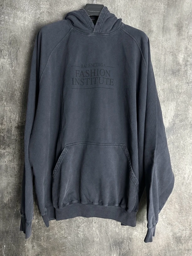 全新未使用/Balenciaga Fashion水洗做旧标语帽衫