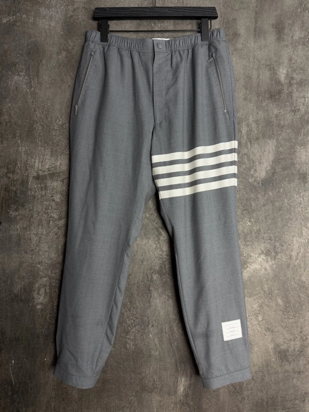 全新未使用 THOMBROWNE TB 四条杠羊毛灰色西裤