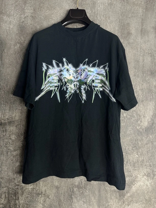 全新未使用/we11done炫彩3D西部印花连帽短袖