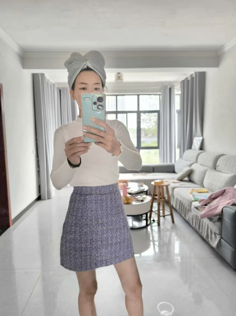 针织上衣+半身裙