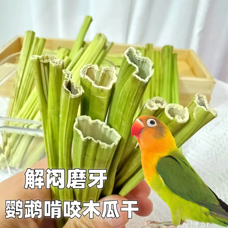 鹦鹉磨嘴零食 烘干木瓜茎秆啃咬包解闷玩具天然化毛排毛磨牙零食