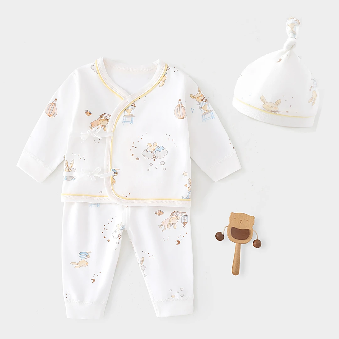 春秋婴幼儿（0-6个月）宝宝套装初生儿分体四季和尚服套装上衣裤子