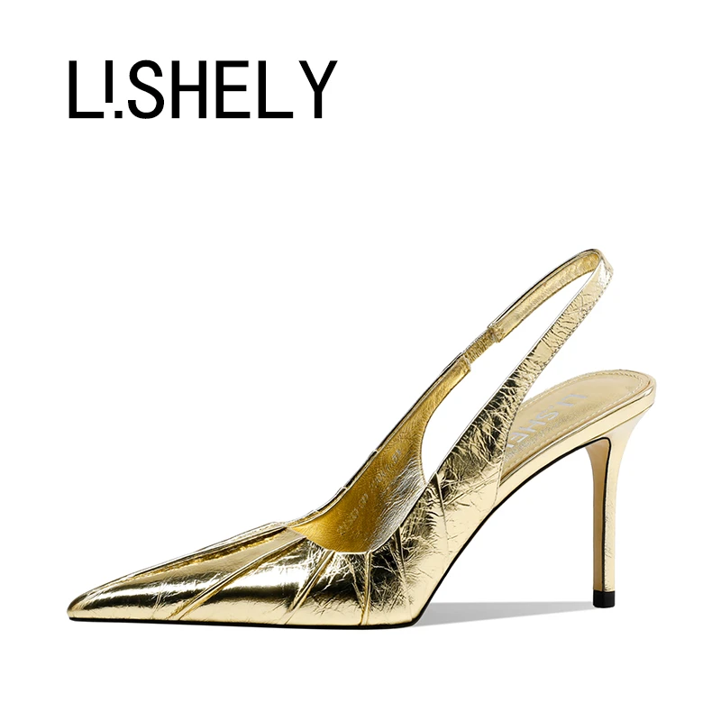 949[达瓦莉氏]气质鞋子细跟百搭尖头女士细跟高跟鞋侧空银色