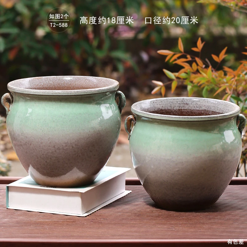 T2-588微瑕:多肉老桩花盆陶瓷植物创意个性大小口径粗陶花盆