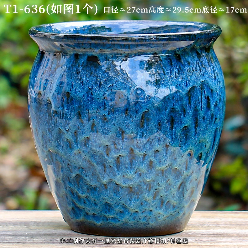 T1-636特大号多肉粗陶花盆老桩法师创意复古透气植物陶瓷陶罐