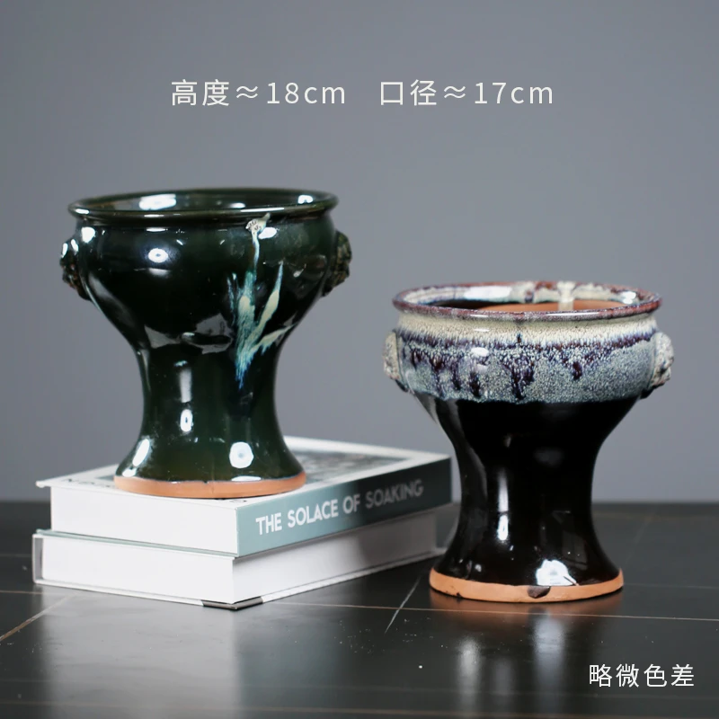 T2-191粗陶罐紫砂法师老桩多肉植物花盆美人鱼尾祥云切口直销