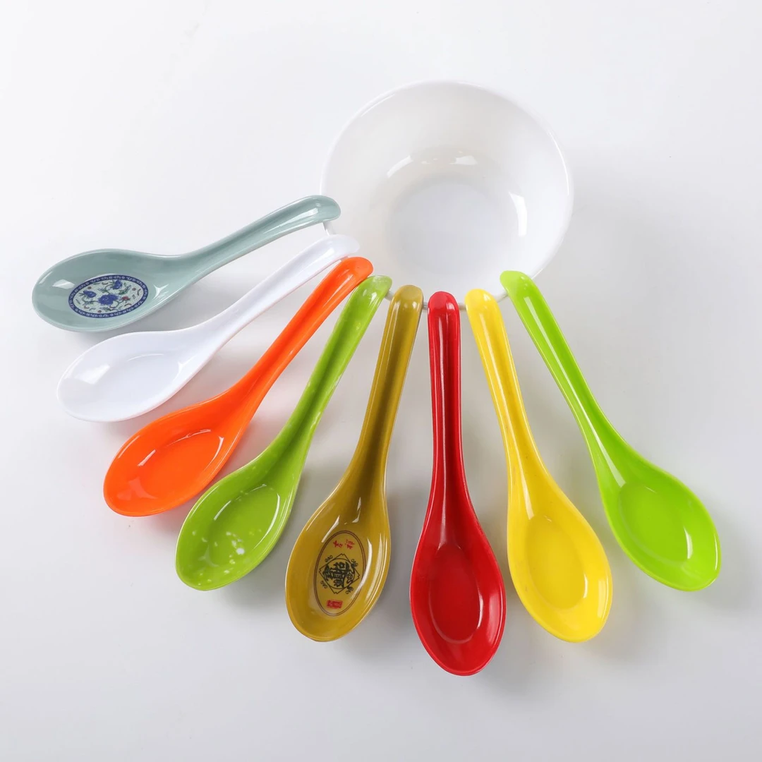 商用餐厅饭店专用防摔仿瓷密胺勺子创意塑料勺汤匙小汤勺调羹小勺