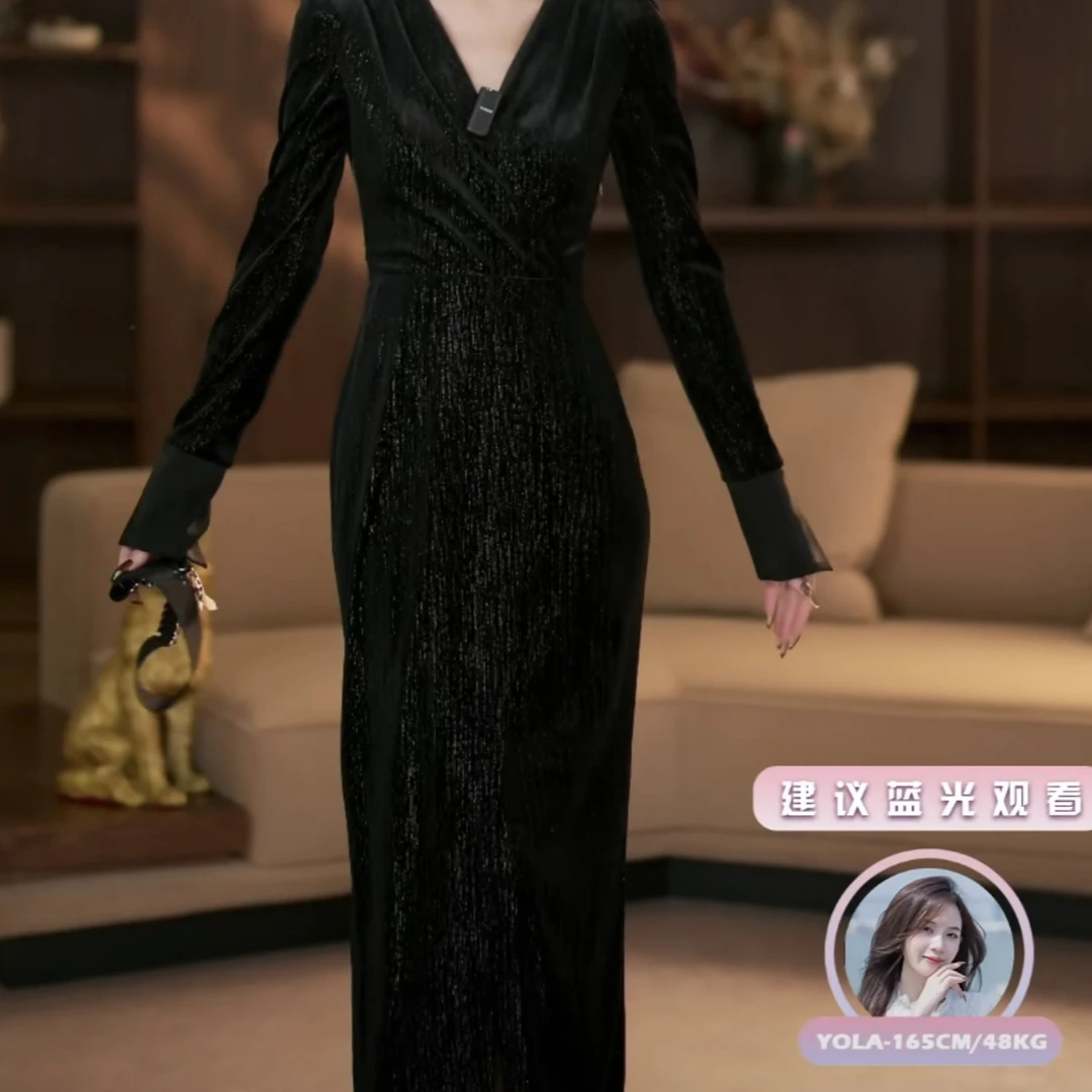 【yola】繁絮秋季新款高级显瘦直筒连衣裙-YL11132