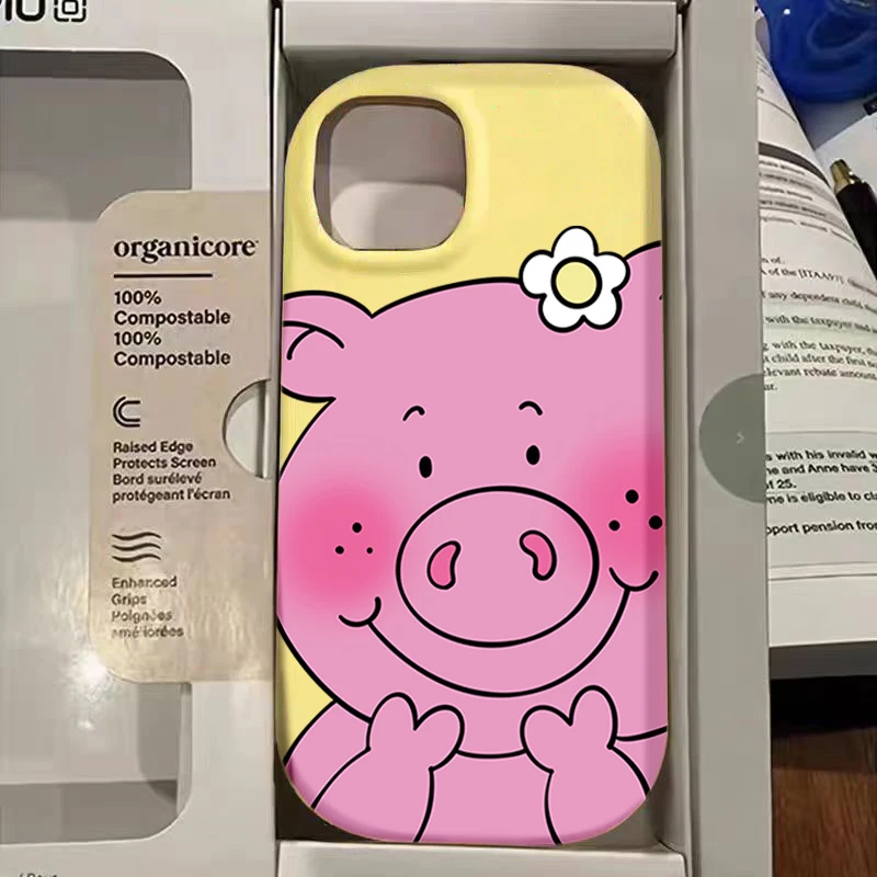 粉色小猪苹果15手机壳iPhone14promax软硅胶13Pro新款12防摔11套X